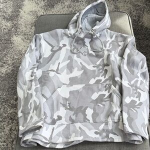 Pins &Aces Gray and White Camouflage Hoodie